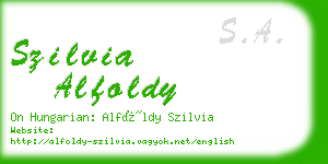 szilvia alfoldy business card