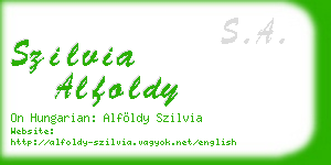 szilvia alfoldy business card